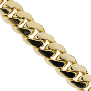 10mm Wide Solid Cuban Link 8.5" Bracelet in 14K Yellow Gold - 64.4 grams