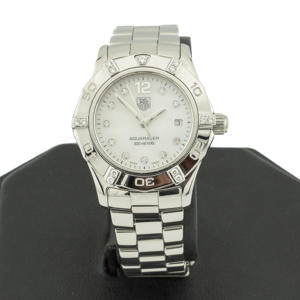 TAG Heuer Aquaracer White Mother of Pearl Stainless Steel Women's Watch - WAF141G