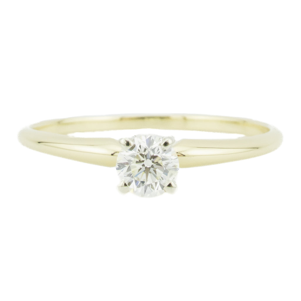 0.40ctw Round Brilliant I/I1 Diamond Solitaire Engagement Ring in 14K Yellow Gold - Size 9.5