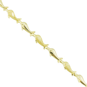 Gold Dolphin Links Bracelet 7.5" Bracelet in 14K Yellow Gold - 5.5 grams