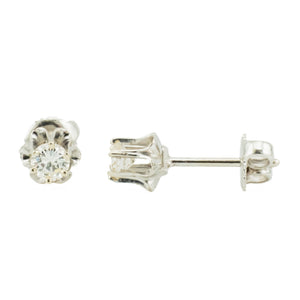 0.50ctw Round Diamond Solitaire Stud Earrings in 14K White Gold - 1.4 Gram