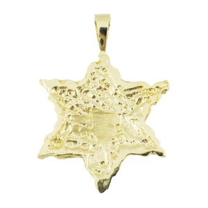 Gold Star of David Nugget Pendant in 14K Yellow Gold - 7.3 Grams
