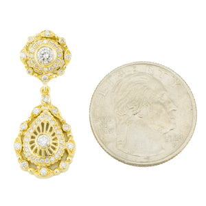 1.00ctw Diamond Accented Vintage Pendant in 18K Yellow Gold - Chain Not Included