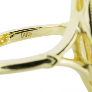 1.12ctw Round Brilliant J/SI2 Diamond and Accented Fashion Ring in 14KYellow Gold - Size 6.75