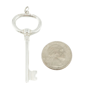 Tiffany & Co. Vintage Large Oval Key Pendant and 20" Chain in .925 Sterling Silver - 20.7grams