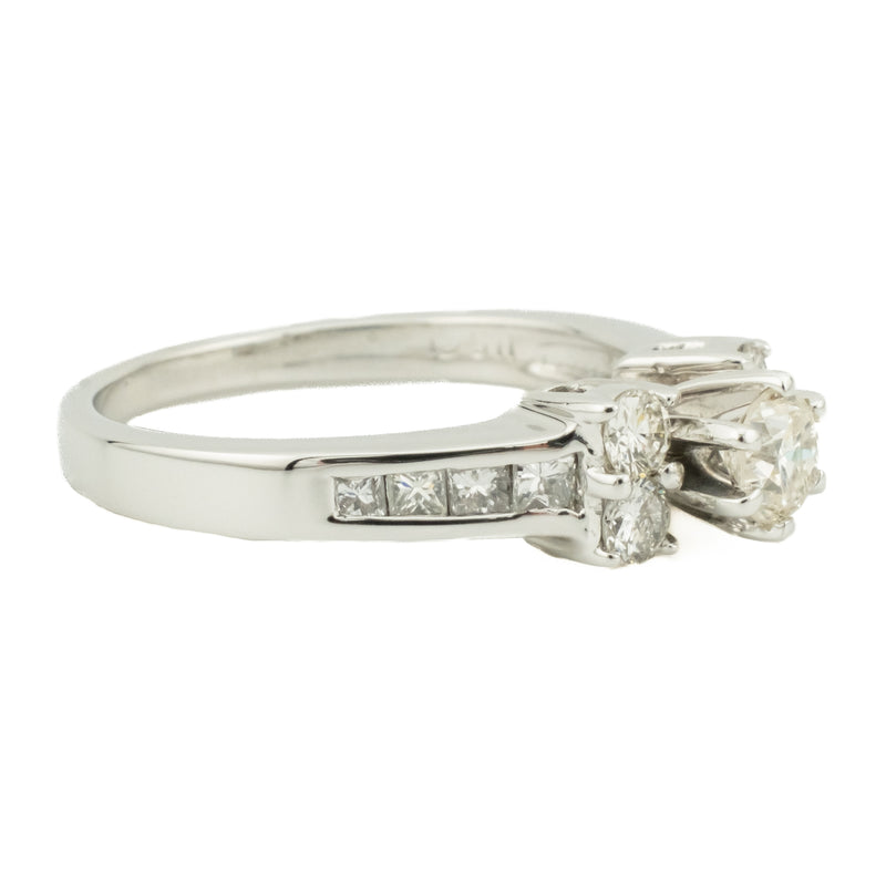 0.33ct Round Brilliant Diamond & Diamond Accented Engagement Ring in 14K White Gold - 7.25