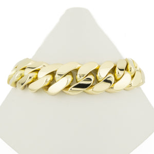 17mm Wide Solid Cuban Link 8.75" Bracelet in 10K Yellow Gold - 152.9 grams