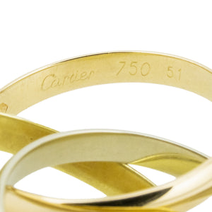 Cartier Trinity Gold Band Ring in 18K Tri-Tone Gold - Size 6