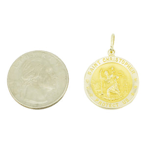Saint Christopher Medal Pendant in 14K Yellow Gold -3.2 Grams