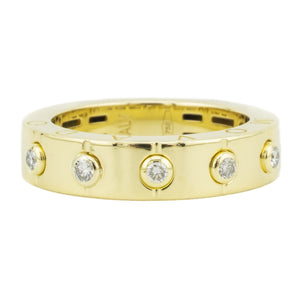 0.20ctw Round Brilliant Diamond Accented Movao Band Ring in 18K Yellow Gold - Size 6.75