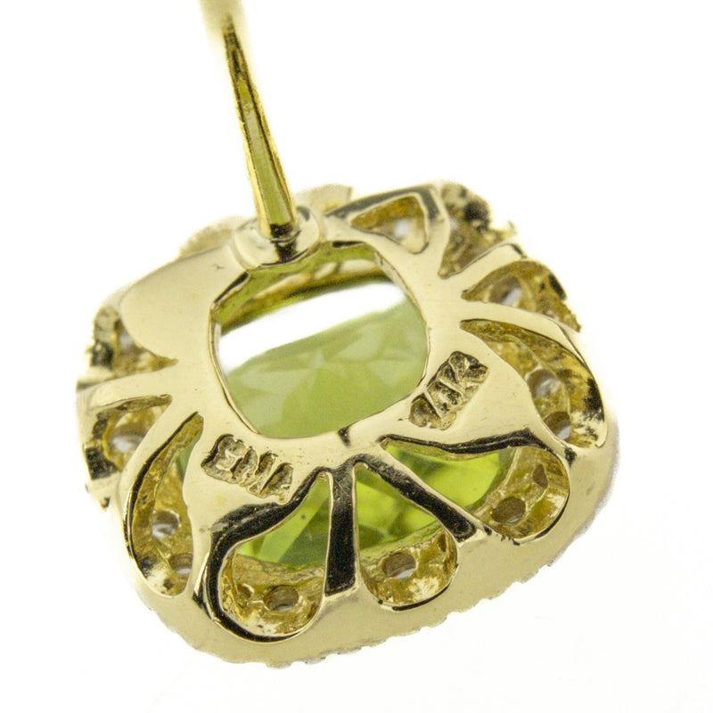 Peridot and Diamond Accented Earrings in 14K Two Tone Gold
