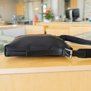 Gucci Techno Canvas Web Messenger Bag in Black