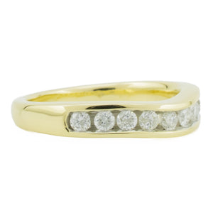 0.33ctw Round Diamond Contour Band Ring in 14K Yellow Gold - Size 6.75