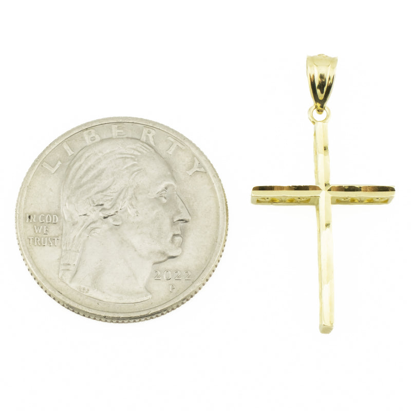 Gold Cross Pendant in 14K Yellow Gold - 1.9 Grams