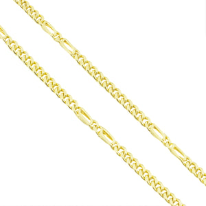 2mm Wide Modified Curb Link 30" Chain in 14K Yellow Gold - 12.5grams