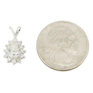 0.91ctw Pear Diamond & 0.42ctw Accented Pendant in 14K White Gold - No Chain