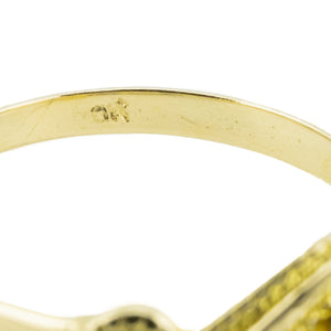 0.34ctw Sapphire and Pearl Accented Ring in 10K Yellow Gold - Size 6.25