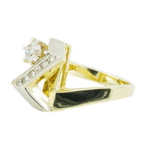 0.50ctw Round Brilliant Diamond Accented Fashion Ring in 14K Two-Tone Gold - Size 6