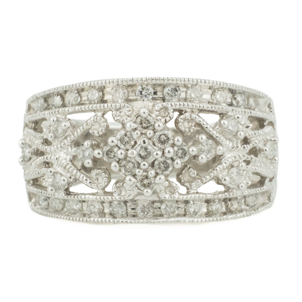 0.50ctw Diamond Fashion Ring in 14K White Gold - Size 5.75