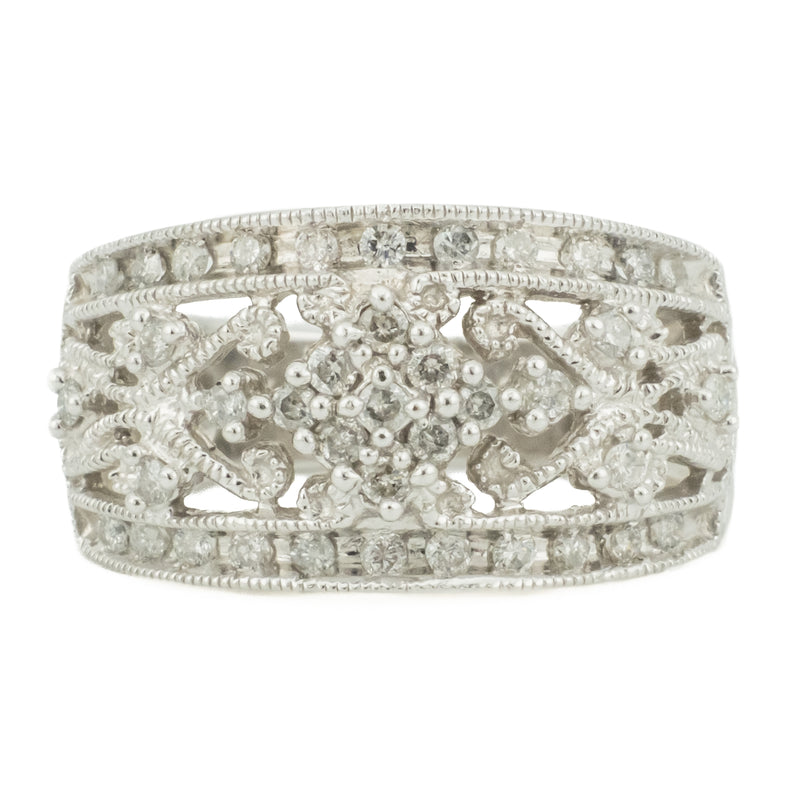 0.50ctw Diamond Fashion Ring in 14K White Gold - Size 5.75
