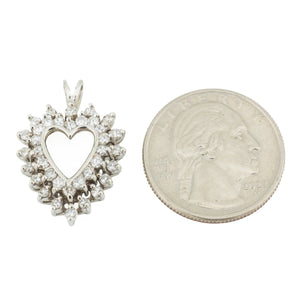 1.00ctw Diamond Accented Heart Pendant in 14K White Gold - Chain Not Included