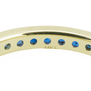 1.00ctw Princess Cut Sapphire Accented Band in 14K Yellow Gold - Size 8