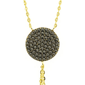 Onyx Drop 16" Necklace in 18K Yellow Gold