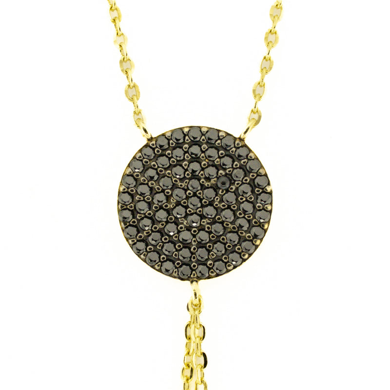 Onyx Drop 16" Necklace in 18K Yellow Gold