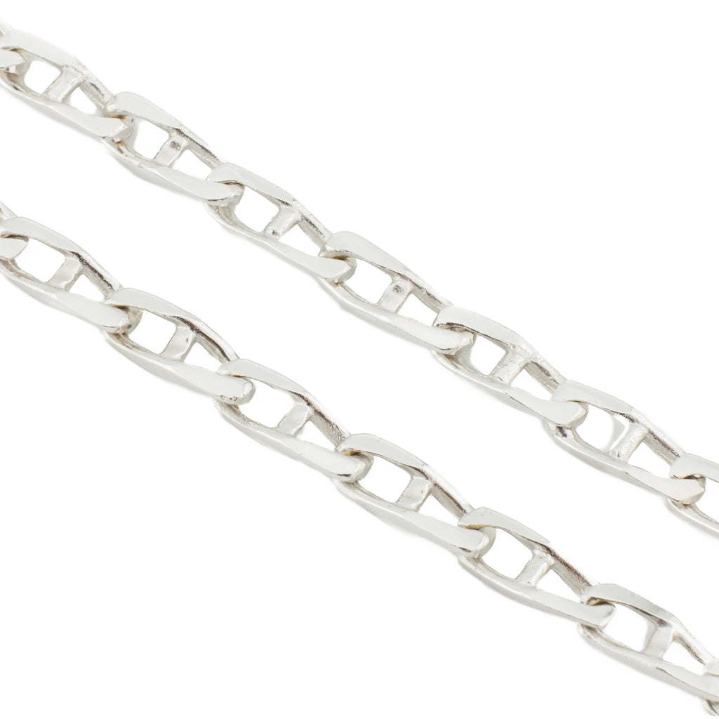 4.6mm Wide Fancy Mariner 22" Chain in 14K White Gold - 27.9 Grams