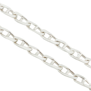 4.6mm Wide Fancy Mariner 22" Chain in 14K White Gold - 27.9 Grams