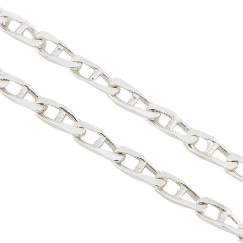 4.6mm Wide Fancy Mariner 22" Chain in 14K White Gold - 27.9 Grams