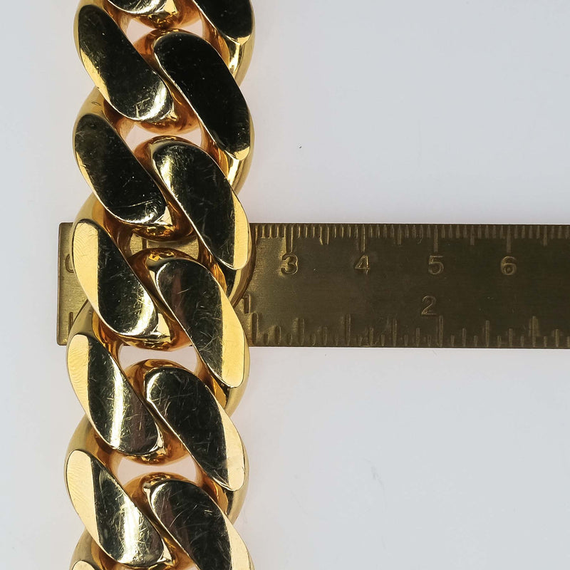 10" Solid Cuban Link Bracelet in 10K Yellow Gold - 445.6 grams