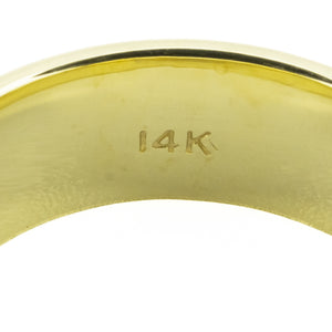 7.5mm Wide Brushed Finish Wedding Band in 14K Yellow Gold - Size 9.5