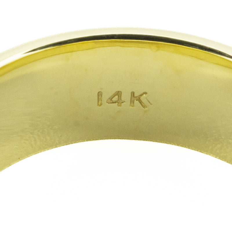 7.5mm Wide Brushed Finish Wedding Band in 14K Yellow Gold - Size 9.5