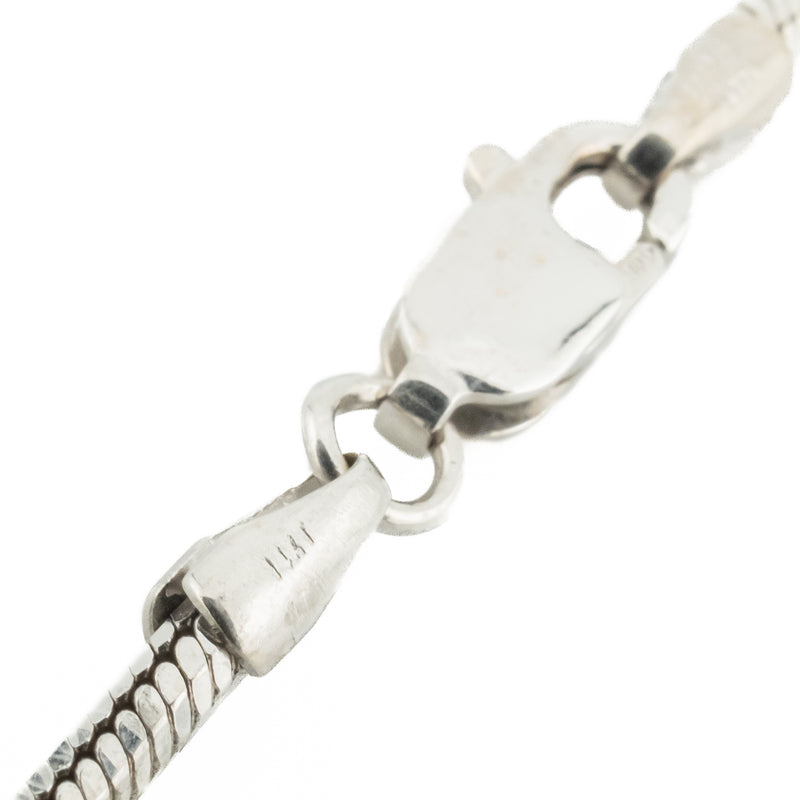 2mm Wide Snake Link 16" Chain in 14K White Gold - 10.6grams