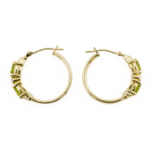 Peridot and Diamond Accented Earrings in 10K Yellow Gold