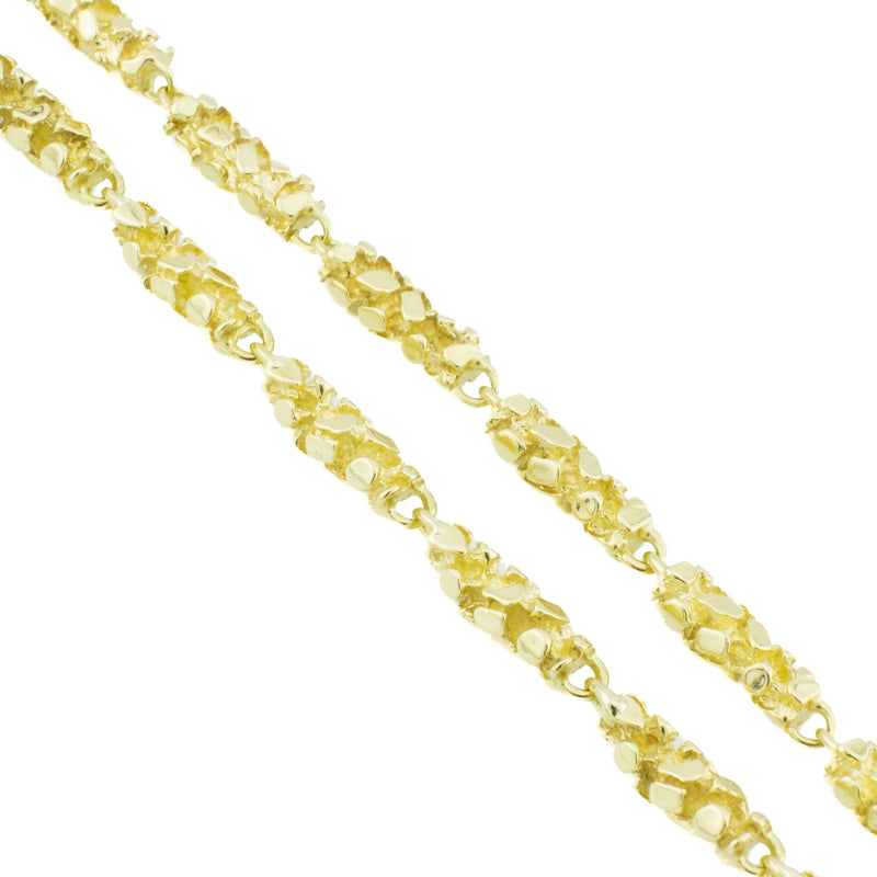 5mm Wide Solid Nugget Link 20" Chain in 14K Yellow Gold - 47.5 grams