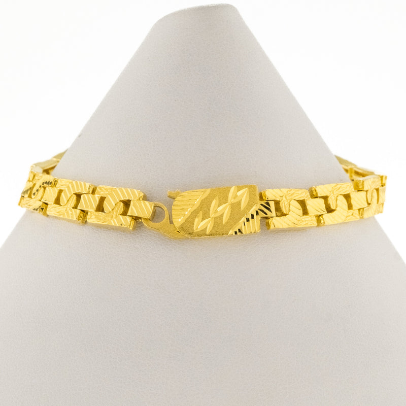 7mm Wide ID Bracelet 7.5" in 22K Yellow Gold