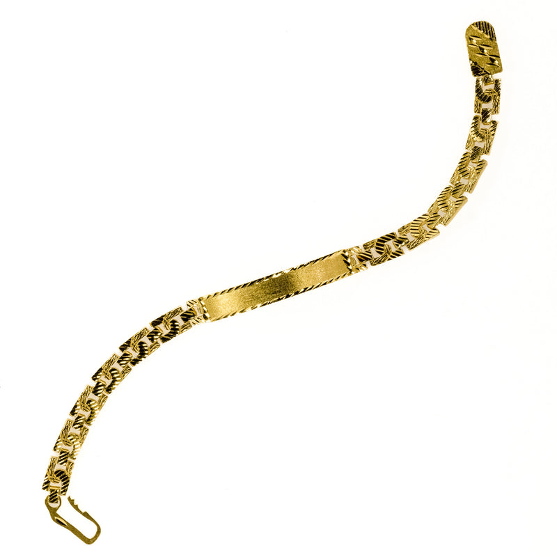 7mm Wide ID Bracelet 7.5" in 22K Yellow Gold