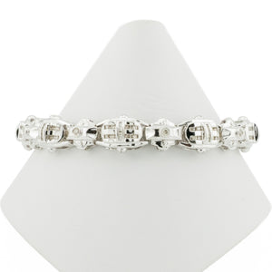 1.00ctw Diamond Accented 9" Gents Bracelet in 14K White Gold - 48 Grams