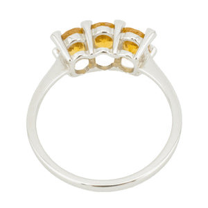 1.20ctw Oval Citrine & Diamond Accented Gemstone Ring in 14K White Gold - Size 7