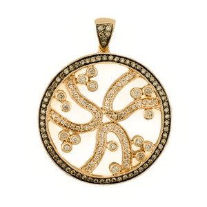 0.75ctw Diamond Accented Fancy Round Pendant in 14K Rose Gold