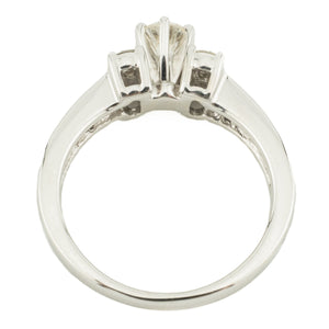 0.33ct Round Brilliant Diamond & Diamond Accented Engagement Ring in 14K White Gold - 7.25