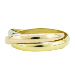 Cartier Trinity Gold Band Ring in 18K Tri-Tone Gold - Size 6