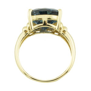 6.59ct Trillion Cut Topaz Solitaire Gemstone Ring in 14K Yellow Gold - Size 10