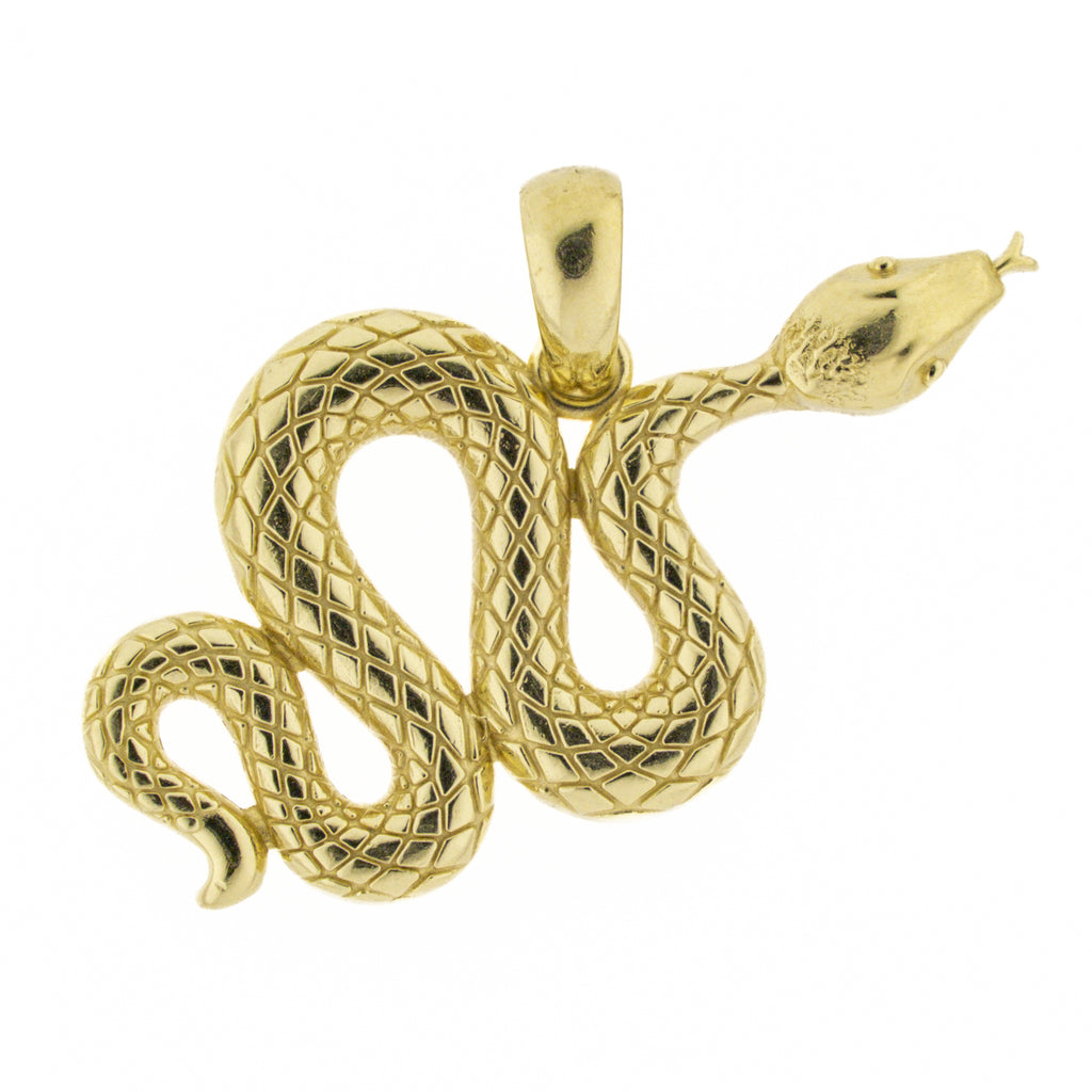 Gold Snake Pendant in 10K Yellow Gold - 2.9 grams