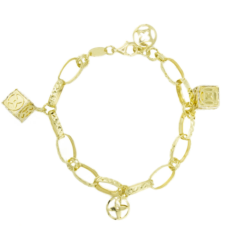 Multi Charms Bracelet 8" in 14K Yellow Gold