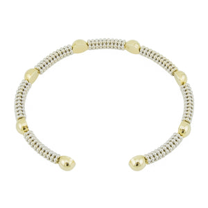 6mm Fashion Cuff Bracelet in 14K Two-Tone Gold - 11.8 Grams