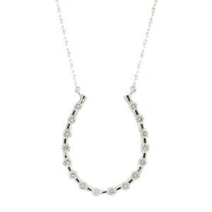 0.50ctw Diamond Accented Horseshoe 18" Necklace in 14K White Gold