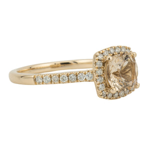 1.65ctw Cushion Morganite w/ Diamond Accents Gemstone Ring in 10K Rose Gold - Size 6.75